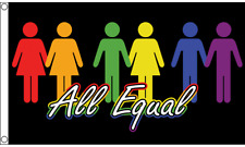 All Equal Flag - 5 x 3 FT - New 100% Polyester Rainbow Gay Pride LGBT Gender picture