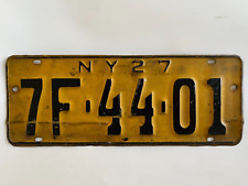 1927 New York License Plate All Original Paint Allegany County picture