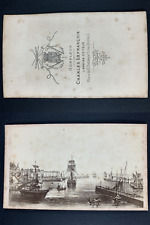 Charles Lefrançois, France, Honfleur, Port Panorama. Vintage CDV Albumen Prin picture