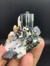 39 Gram Beautiful Terminated Natural black Tourmaline Crystal With Feldspar. picture