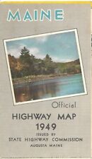 Vintage 1949 MAINE Official State Highway Road Map West Quoddy Head Lighthouse picture