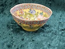 Chinese famille rose eggshell porcelain bowl dragons fine bone china handpainted picture