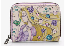 Loungefly Disney Tangled Rapunzel & Pascal Flowers Mini Zipper Wallet - NEW picture