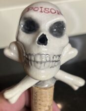 VTG Ceramic Poison Skull Bottle Topper  picture