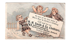 H H Smith & Co Clothiers Newark NJ Jewell Bros Scholars Ticket Bloomfield c1880 picture