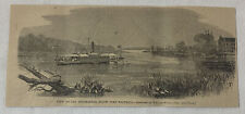 1864 magazine engraving ~ VIEW ON THE APPOMATTOX Below Port Walthall picture