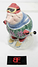 Fitz and Floyd Colectible Pork Bellies Snow Skier Lidded Cookie Jar HM465 picture