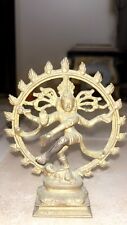 Nataraja Lord Shiva Hindu Goddess Of Dance Solid Brass Vintage Statue picture