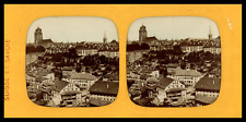 Switzerland, Bern, Panorama, circa 1860, stereo day/night (French Tissue) vintage print picture