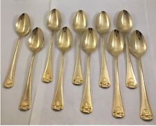 Shell Stainless Japan Gold Electroplate Gold Shell 10-Teaspoons Flatware picture