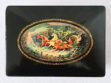 Vintage Russian Mstera Large Lacquer Box DEMONS by Dostoevsky USSR Soviet Union picture