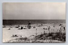 RPPC Postcard Fort Walton FL Florida Tower Beach Families Ocean picture