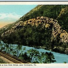 c1940s Covington, VA Rainbow Rock @ Iron Gate Gorge Railway Train Tracks PC A203 picture