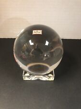 Baccarat Crystal Ball, Sphere, Orb, With Original Stand 4 Inch. Stamped picture