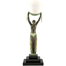 Art Deco style lamp lady with ball VERITE Fayral, Pierre Le Faguays. picture