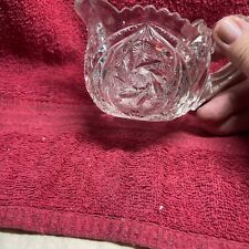 Antique American Brilliant Period Creamer Hand cut Crystal Glass picture