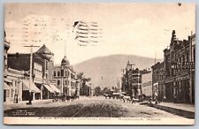 Main Street Looking East Missoula Montana 1911 Street View Horse Buggy Postcard picture