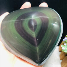 441g Rainbow Natural Obsidian Cat Eyes Quartz Crystal Gem Lucky Stone Healing 05 picture
