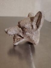 Super Neat Chalkware Type Fierce Coyote Wolf Dog Head Figurine Decor picture
