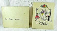 Vintage 1930's Wedding Greeting Card Parchment Paper Victorian Style Graphics picture