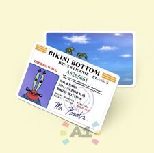 SpongeBob Mr. Krabs Mustache Driver License Printed PVC Custom Card Fun Gag Gift picture