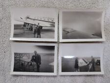 Four Antique Photos 1946 Mid Continental Airlines 1940s Airplane Flying Wing picture