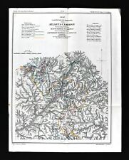1875 Ruger Civil War Map Battle of Kennesaw Marietta Chattahoochee River Atlanta picture