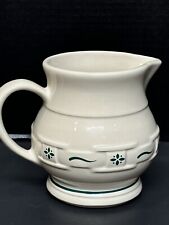 Longaberger Pottery Woven Traditions Heritage Green Pitcher 5 3/4