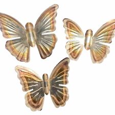 3PC Vintage Butterfly Metal Wall Decor Homco 3D Brass 6
