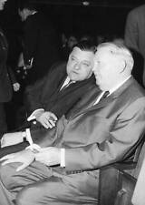 German Chancellor Ludwig Erhard talking to Franz Josef Strauss - 1964 Old Photo picture