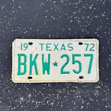 1972 Texas License Plate Vintage Auto Tag Garage Wall Decor BKW 257 picture