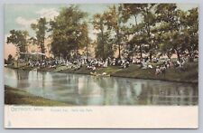 c 1905 Detroit, MI Belle Isle Park Concert  Vtg Raphael Tuck Postcard Antique picture
