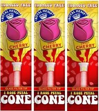 BLUNTS N ROSES Sweet Cherry Pre Rolled Rose Petal Cones + Glass Tip (3 Pack) picture