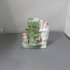 Antique Germany Pig Fairing Spill Vase, Good Old Annual, Piglet in Bathtub, Nice picture