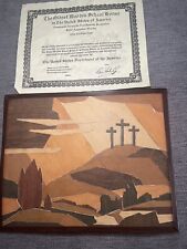 Oldest Wooden School in America Wood Chip Art Authenticated See Certificate picture