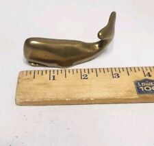 Vtg Brass Whale Paper Weight Figure Miniature  picture