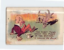 Postcard Old Man and Goat Art Print Humor/Joke/Comedy Card picture
