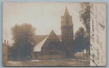 RPPC WEST COLLEGE CORNER, Indiana IN ~ M.E. CHURCH c1910s Union County Postcard picture