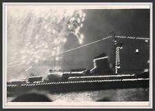 Night shoot Ship Light Darkness Firework abstract unusual blurred vintage photo picture
