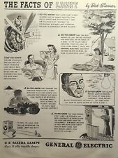 GE Mazda Lamps Speed War Production Factory Lighting Vintage Print Ad 1942 picture