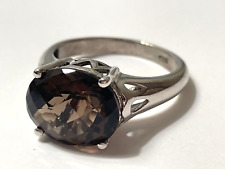 Vintage STS Chuck Clemency Sterling Silver Smoky Topaz Ring Jewelry Size 6 picture