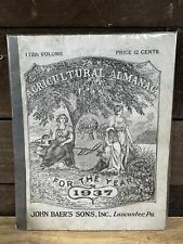 Vintage 1937 John Baer's Sons Lancaster PA Agricultural Almanac #1 picture