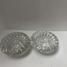 Vintage Pair Of Candle Stick Holders Cut Crystal KIG Glass Maylasia picture