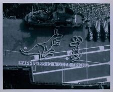 1967 USS BENNINGTON Crew Lines Deck to Create Kangaroo in Sydney Press Photo picture