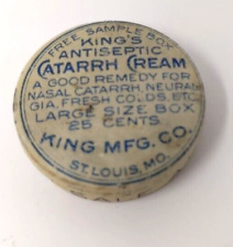King's Antiseptic Catarrh Cream Metal Tin Vintage Collectable picture