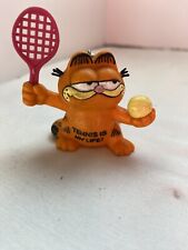 Vintage Bully Garfield Cat with a tennis racket Keychain  West Germany PVC picture
