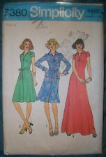 SIMPLICITY Vintage 70s Sewing Pattern 7380 Maxi Long Mini Short Dress Skirt  12 picture
