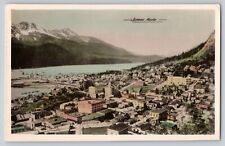 Postcard RPPC Juneau Alaska Hand Colored Posted 1948 Bird's Eye View picture
