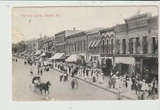 POSTCARD STREET SCENE EAST SIDE SQUARE MONROE WISCONSIN SOME DAMAGE picture
