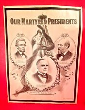 Vintage 1901 Assassinated Presidents Lincoln Garfield & McKinley Original Print picture
